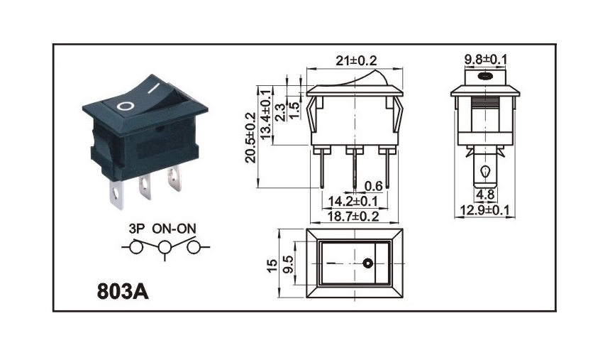 誠思生產(chǎn)銷售803A船型開關(guān),803A翹板開關(guān),兩檔三檔帶燈翹板船型開關(guān)